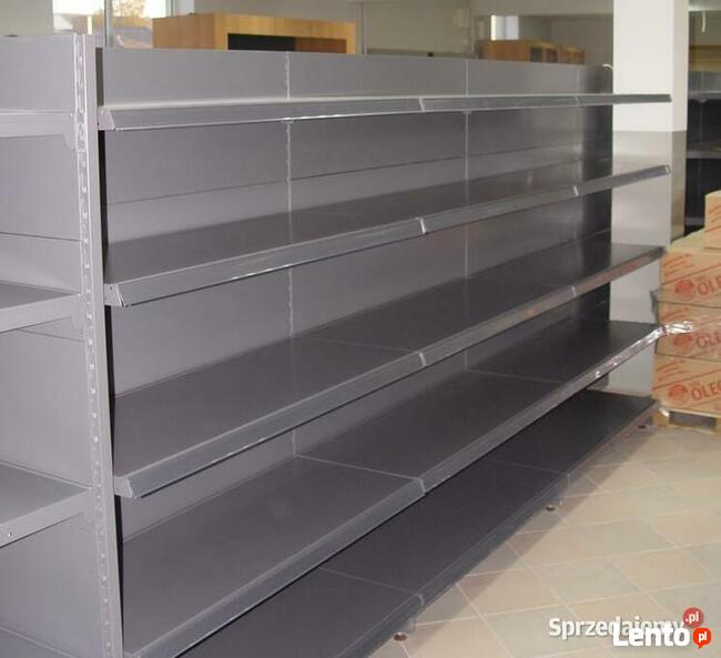 Regał środkowy przyścienny sklepowy metalowy grafit antracyt
