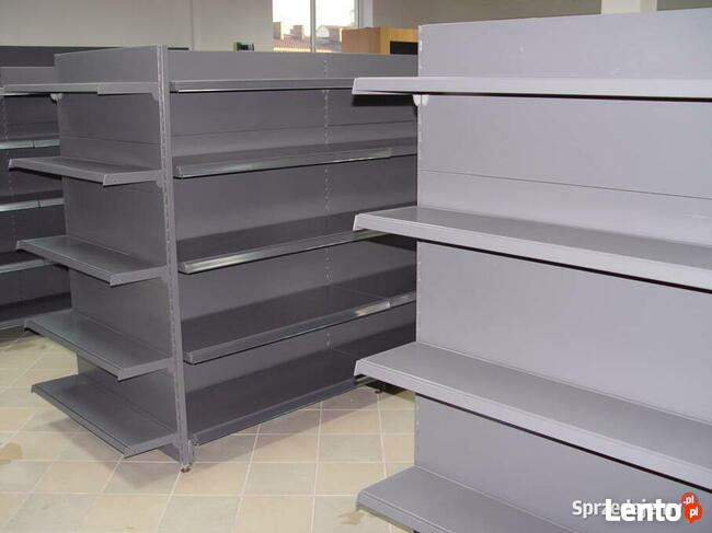 Regał środkowy przyścienny sklepowy metalowy grafit antracyt