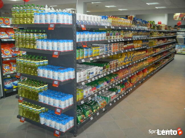 Regał środkowy przyścienny sklepowy metalowy grafit antracyt