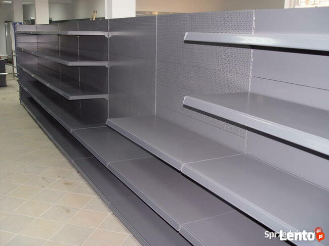 Regał środkowy przyścienny sklepowy metalowy grafit antracyt