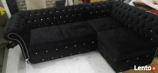 wyprzedaz Narożnik chesterfield głeboki pik od ręki f spania