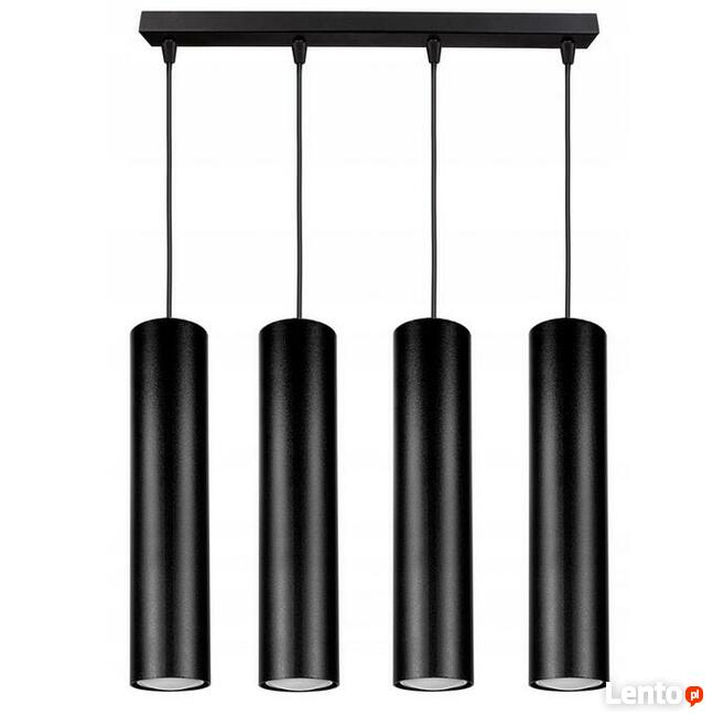 LAMPA WISZĄCA SUFITOWA ŻYRANDOL TUBA na belce poczwórna