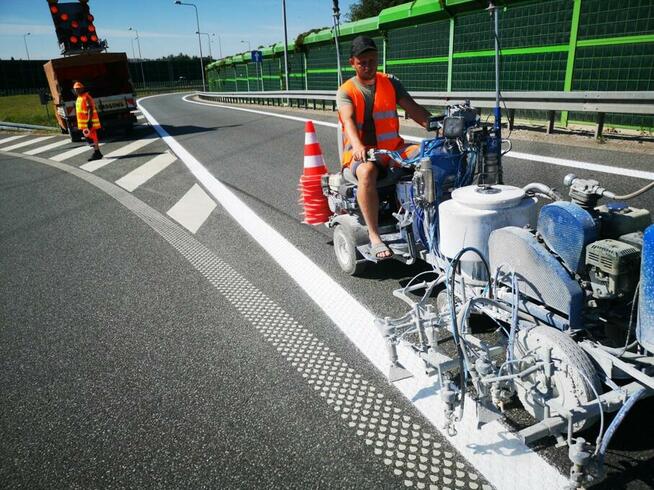 Oznakowanie Poziome grubowarstwowe, malowanie linii pasów