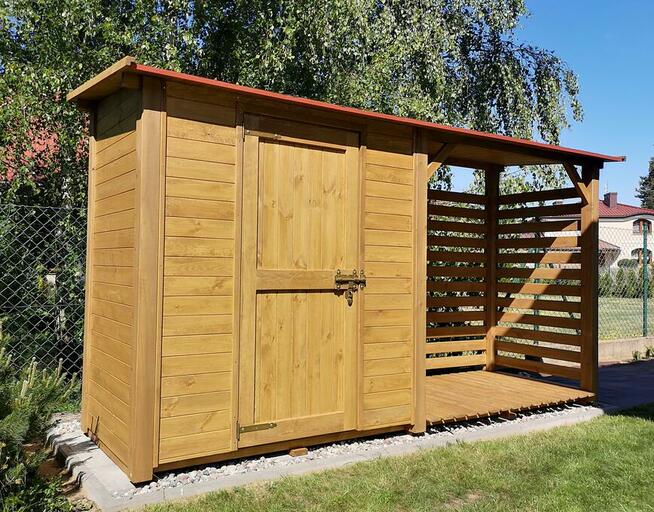 Drewutnia 2 x 1,1m + domek narzędziowy 2 x 1,1m dach prosty
