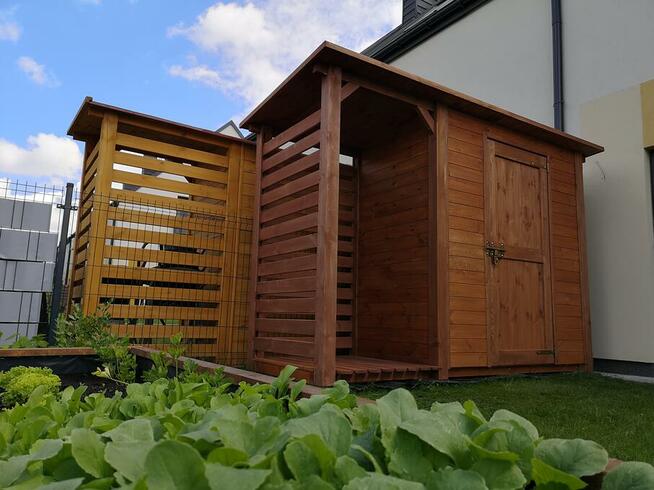 Drewutnia 1x1,1m + domek narzędziowy 1,5x1,1m