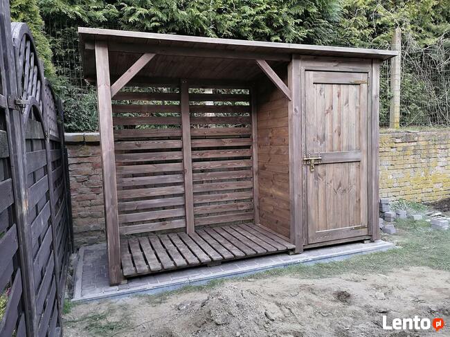 Drewutnia 2 x 1,1m + narzędziówka 1 x 1,1m dach jednospadow