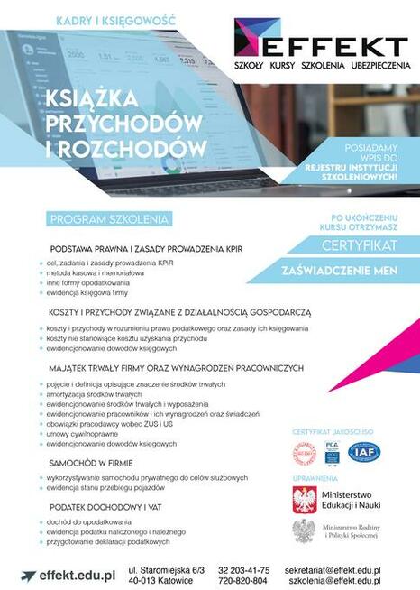 KURS KSIĄŻKA PRZYCHODÓW I ROZCHODÓW