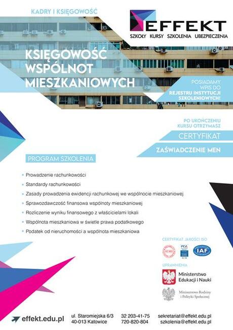 Kurs Księgowość Wspólnot Mieszkaniowych - 16h