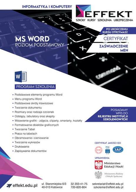 Kurs Obsługi Programu MS WORD dla Początkujących