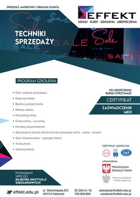 Kurs Techniki Sprzedaży