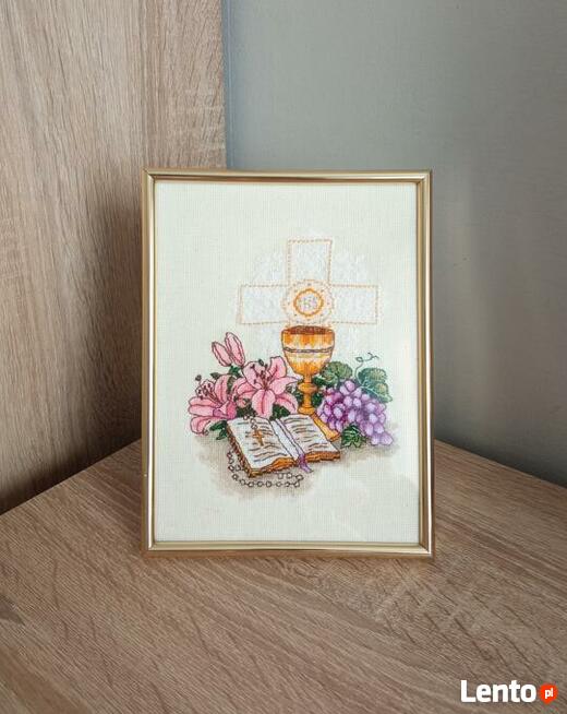 Pamiątka Pierwszej Komunii Świętej haft krzyżykowy Komunia