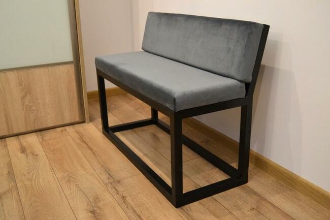 Ławeczka loft siedzisko pufa z oparciem stalowa LSOP001