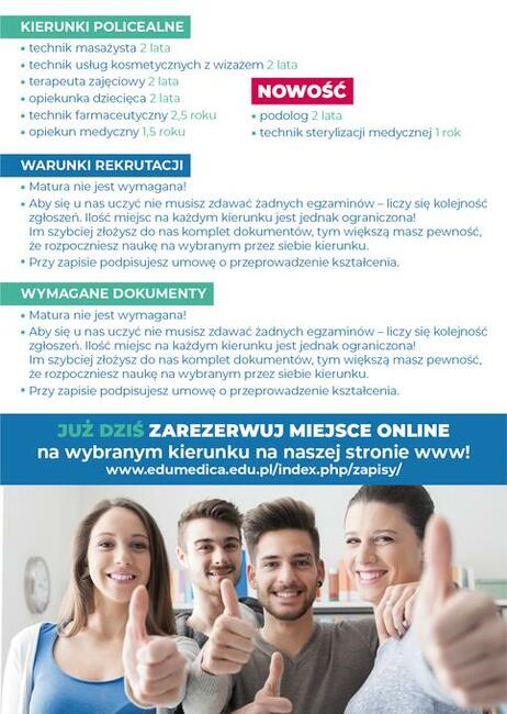 Nabór trwa cały czas - Szkoła Policealna w Pabianicach