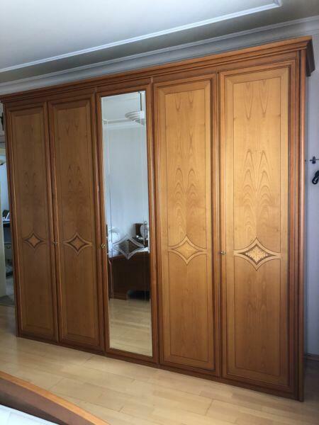 Sypialnia włoska naturalne drewno kompletna, szafa łóżko