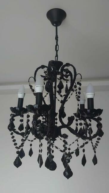 Czarny krysztalowy glamour żyrandol lampa kinkiet Italux