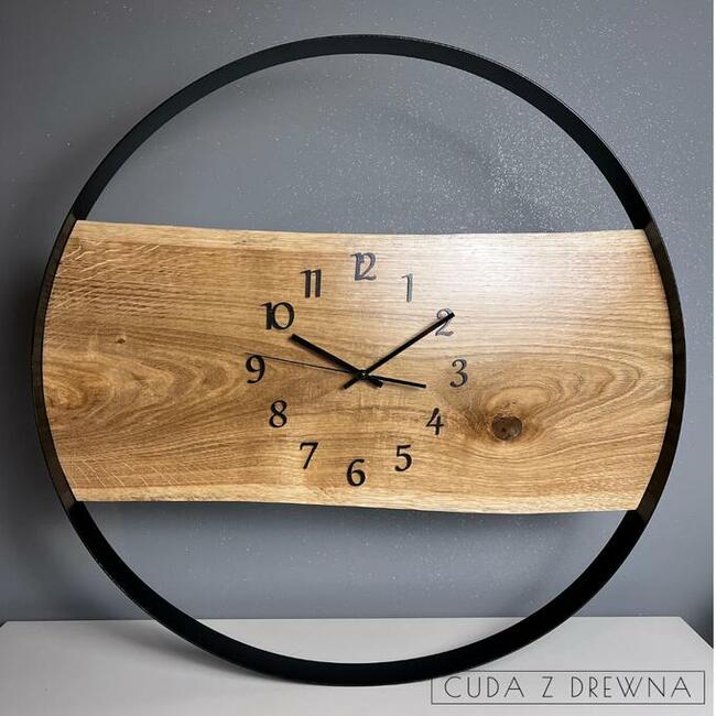 Duży drewniany zegar ścienny na zamówienie