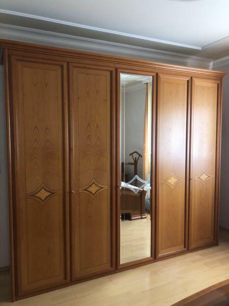 Sypialnia włoska naturalne drewno kompletna, szafa łóżko