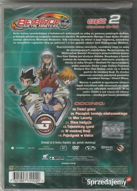BEYBLADE METAL MASTERS CZĘŚĆ 2 ODCINKI 8-14 DVD