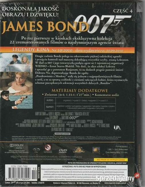 Bond 007 Pozdrowienia z Moskwy Sean Connery DVD