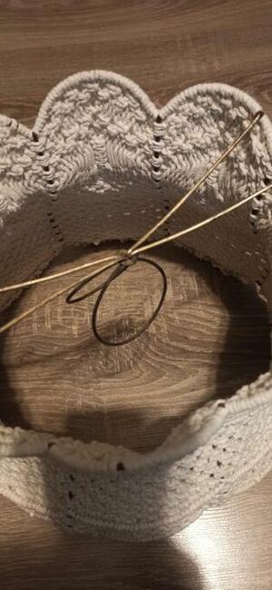 Abażur na lampę stojącą, klosz z makramy, makrama, boho