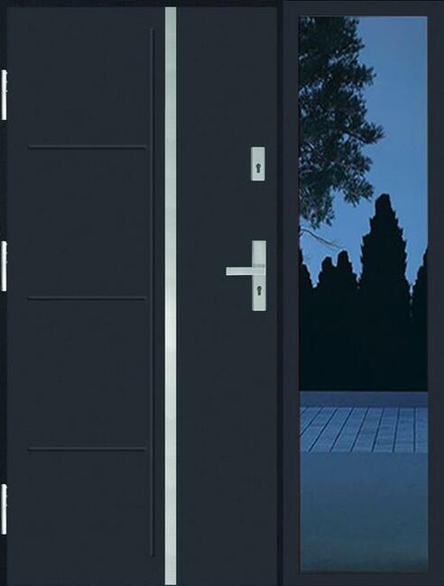 Drzwi zewnętrzne 72ki PIANA z naświetlem bocznym