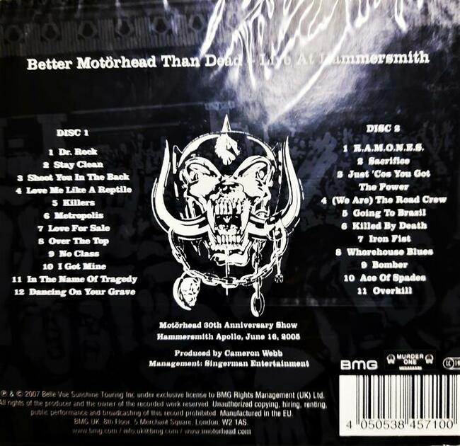 Polecam 2XCD Koncert Heavy Metalowego Zespołu Motorhead