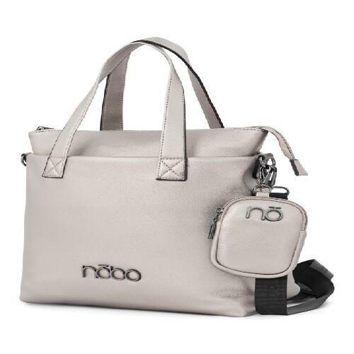 Torebka Damska Stalowa Shopperka Nobo z Portmonetką Polecam