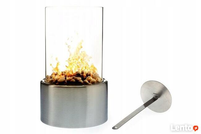 Srebrny Bio-Kominek WARMY wolnostojący na biopaliwo