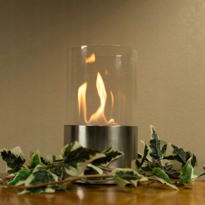 Srebrny Bio-Kominek WARMY wolnostojący na biopaliwo