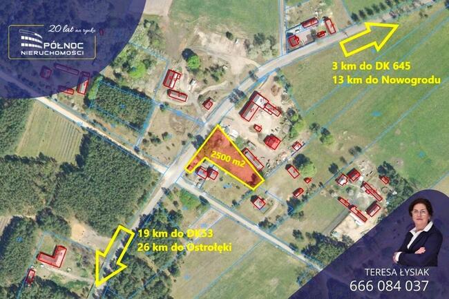Laski gm. Zbójna działka 2500m2