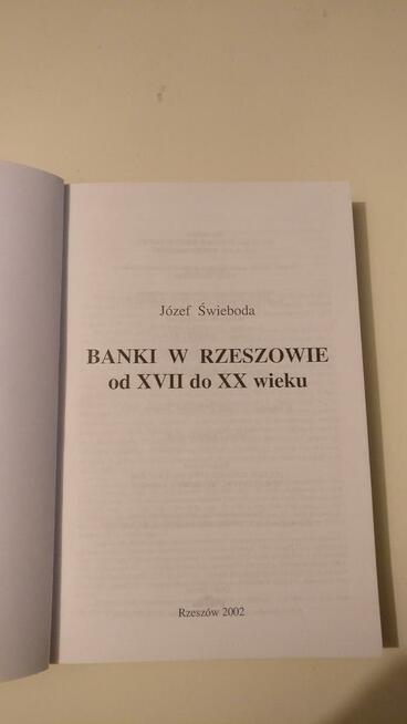 Józef Świeboda - Banki w Rzeszowie od XVII do XX wieku