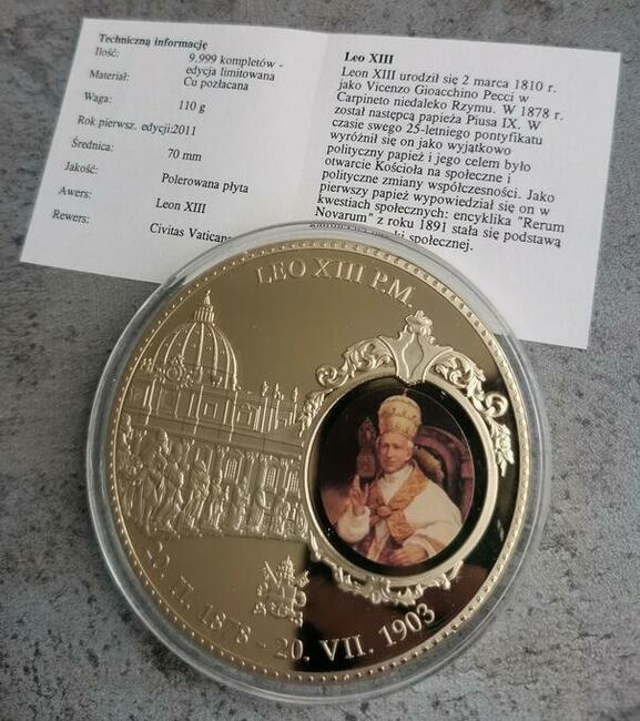 PAPIEŻ Jan Paweł II Benedykt XVI Leo XIII Pius IX CERTYFIKAT