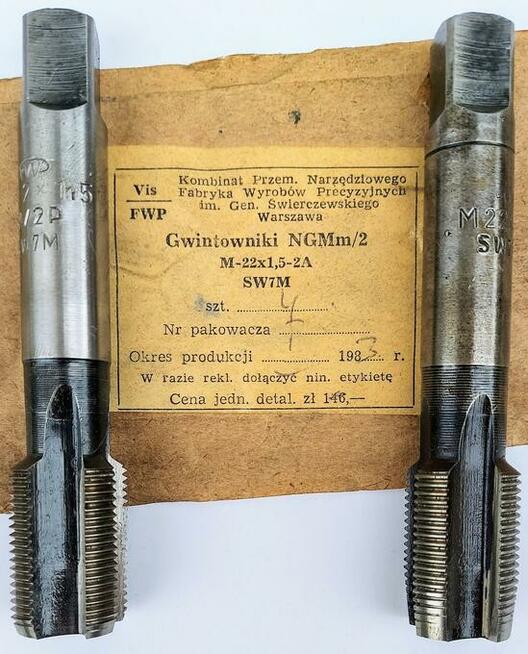 GWINTOWNIK M30x1 M 30x1 30 1 HSS FWP VIS FANAR KOMPLET 2 Szt