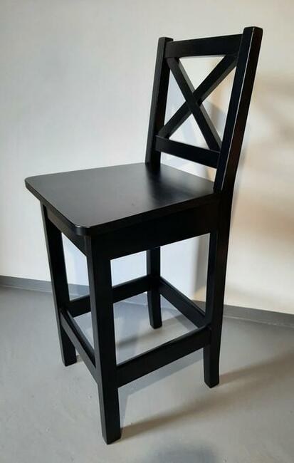 czarny drewniany hoker kuchenny krzesła barowe 60cm