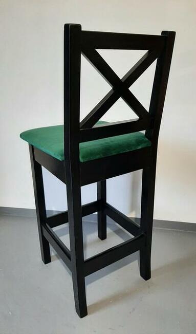 czarny drewniany hoker kuchenny krzesła barowe 60cm