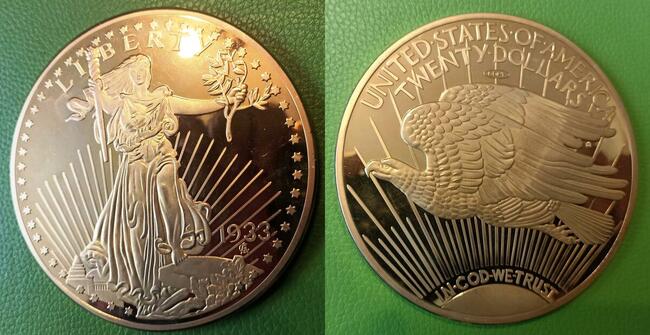 Moneta Liberty 20 Dolar $ Double Eagle 1933 Bogini Wolności