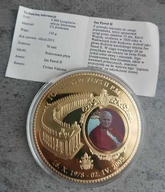 PAPIEŻ Jan Paweł II Benedykt XVI Leo XIII Pius IX CERTYFIKAT