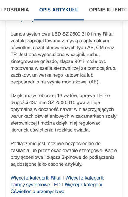 Sprzedam lampe techniczna do szafy internetowej