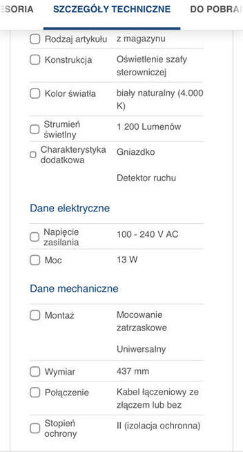 Sprzedam lampe techniczna do szafy internetowej