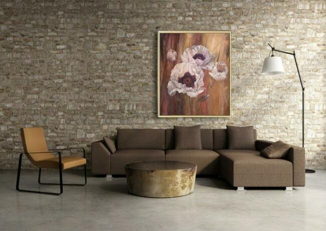 Maki Łąka, ręcznie molowany olejny, L. Olbrycht