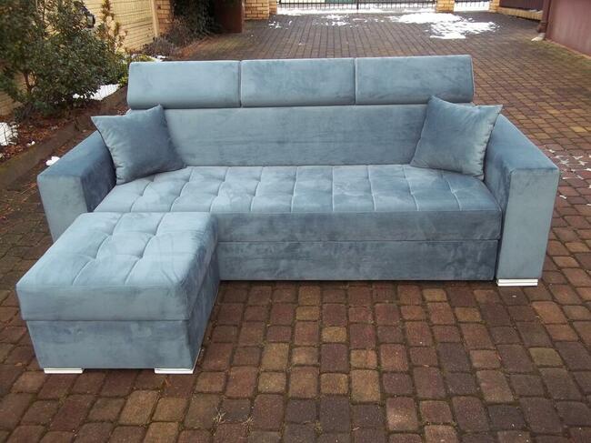 Kanapa z dostawiana pufa - solidna-sprezyny Bonell