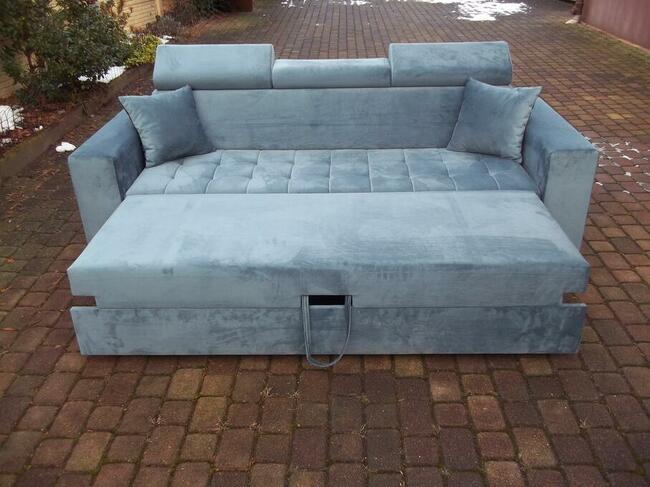 Kanapa z dostawiana pufa - solidna-sprezyny Bonell