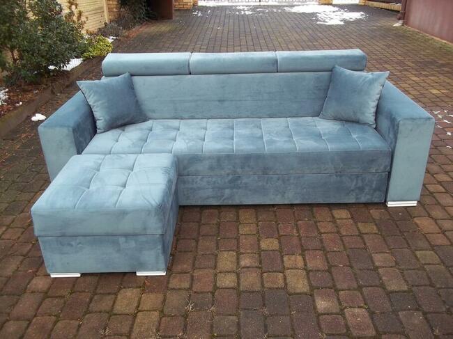 Kanapa z dostawiana pufa - solidna-sprezyny Bonell