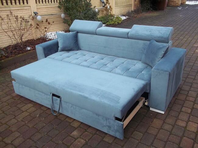 Kanapa z dostawiana pufa - solidna-sprezyny Bonell