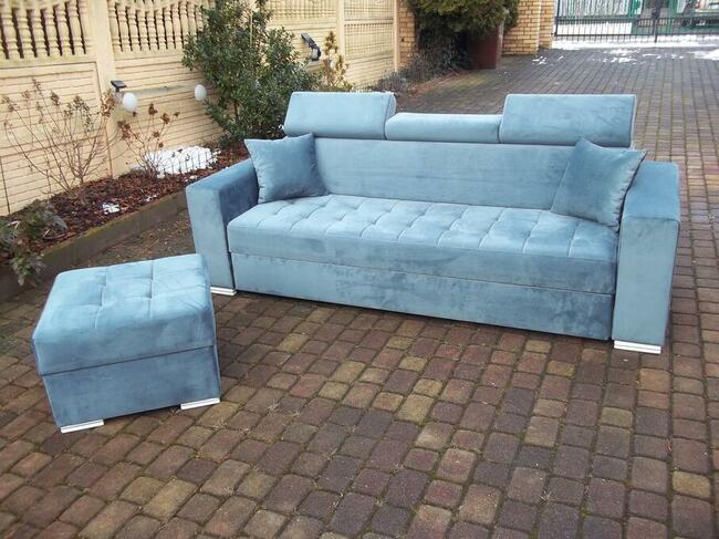 Kanapa z dostawiana pufa - solidna-sprezyny Bonell