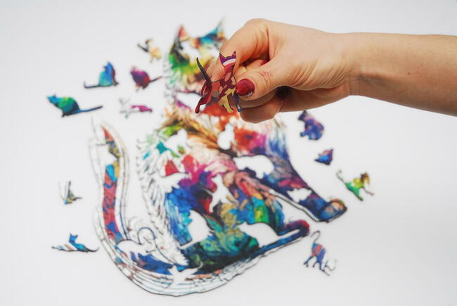 Puzzle Drewniane Premium EKO Układanka KOT 200 el. Rozmiar L