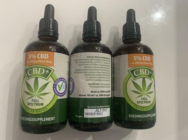 Olej CBD olej konopny 5% 100 ml JACOB HOOY Holandia 100% org
