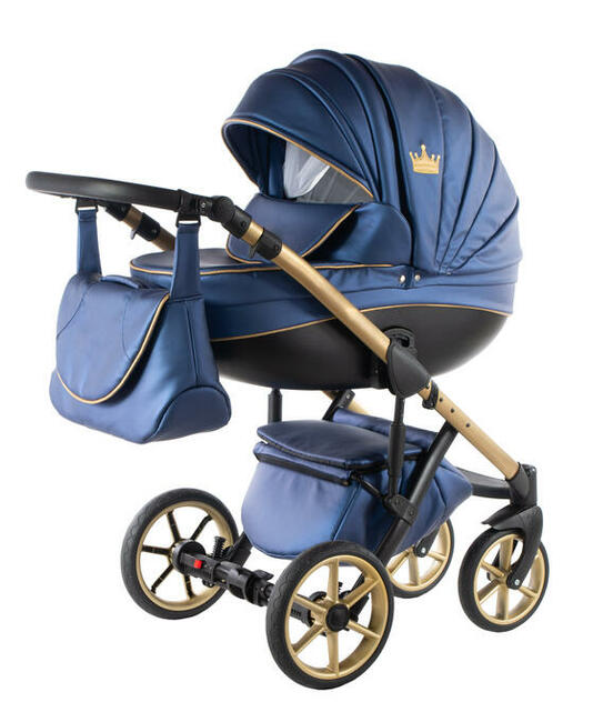 Navi - Metalic Blue Gold - 3w1 - Wózek dziecięcy - Kajtex