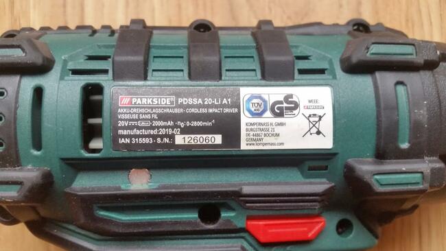 Parkside wkrętarka akumulatorowa PDSSA 20-Li A1 body nowa