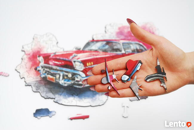 Puzzle Drewniane Premium EKO Układanka Retro Car 140 el. Roz